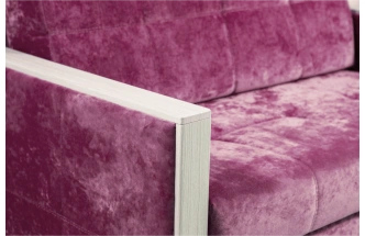 Диван прямой малый Адель 2, ткань Краш 28, декор Рамух белый 