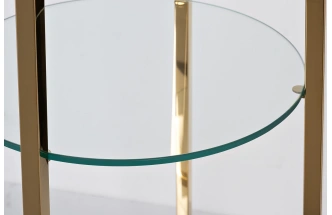 Стеллаж 47ED-00501, со стеклянными полками, золото