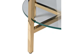 Стеллаж 47ED-00501, со стеклянными полками, золото