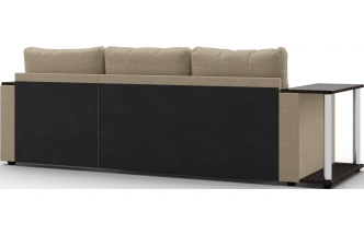 Диван угловой Атланта, модель 110, Savana Camel (бежевый) / ECOstile Chocolate / венге