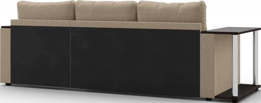 Диван угловой Атланта, модель 110, Savana Camel (бежевый) / ECOstile Chocolate / венге