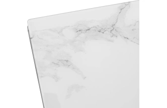 Кухонный стол раздвижной Кентукки 3, 140, белый мрамор, стекло, белый