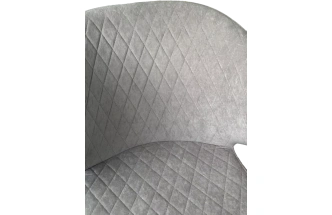 Стул Хилтон, мягкий, поворотный, B22 серый, велюр, черный каркас