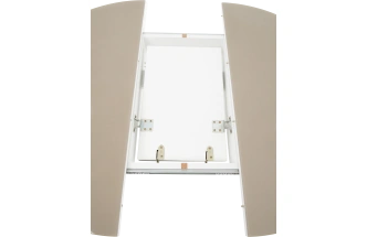 Кухонный стол Ривьера, круг, капучино, стекло, каркас белый