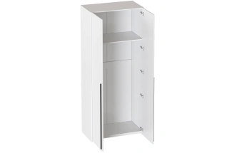 Шкаф двухдверный Ренн, распашной с полками, белый аляска WML 