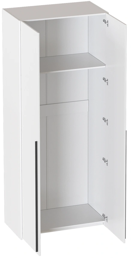 Шкаф двухдверный Ренн, распашной с полками, белый аляска WML 