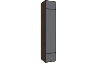 Шкаф одностворчатый Роут, распашной с полками, венге / графит софт