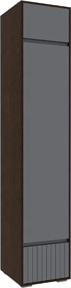 Шкаф одностворчатый Роут, распашной с полками, венге / графит софт