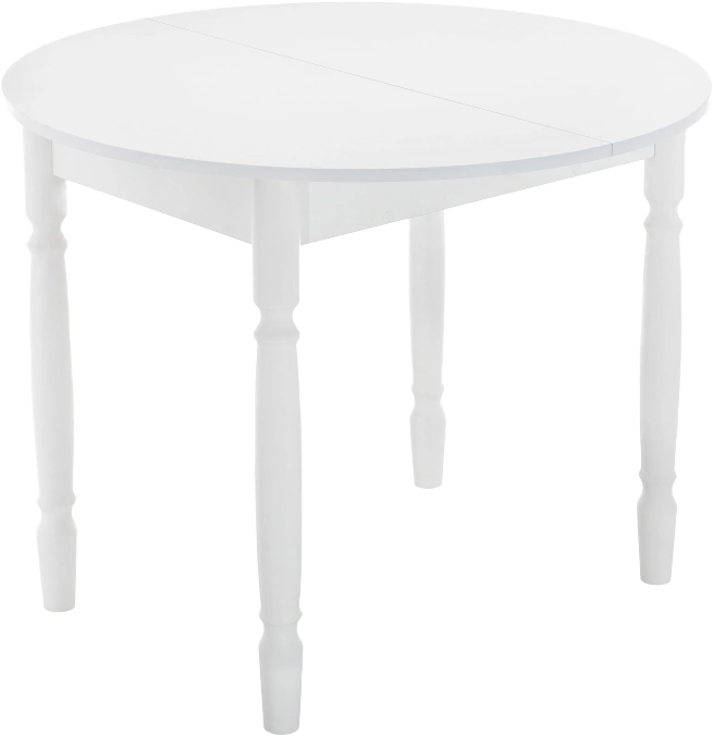 Кухонный стол раздвижной Аттер, 90(120)x73, ЛДСП, белый, каркас белый