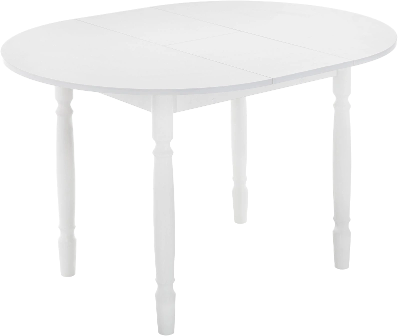 Кухонный стол раздвижной Аттер, 90(120)x73, ЛДСП, белый, каркас белый