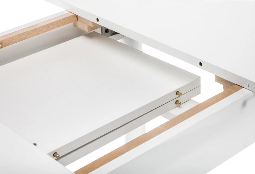 Кухонный стол раздвижной Аттер, 90(120)x73, ЛДСП, белый, каркас белый