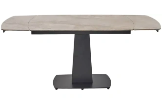 Обеденный раздвижной стол Balde 140, Gloss Amber Jade Solid Ceramic, Black