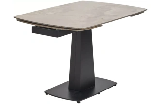 Обеденный раздвижной стол Balde 140, Gloss Amber Jade Solid Ceramic, Black