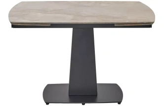 Обеденный раздвижной стол Balde 140, Gloss Amber Jade Solid Ceramic, Black