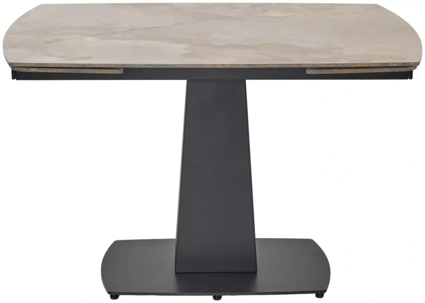 Обеденный раздвижной стол Balde 140, Gloss Amber Jade Solid Ceramic, Black