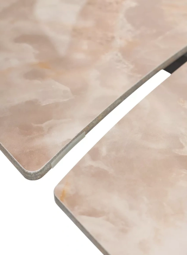 Обеденный раздвижной стол Balde 140, Gloss Amber Jade Solid Ceramic, Black