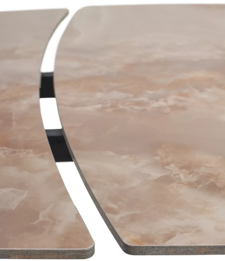 Обеденный раздвижной стол Balde 140, Gloss Amber Jade Solid Ceramic, Black