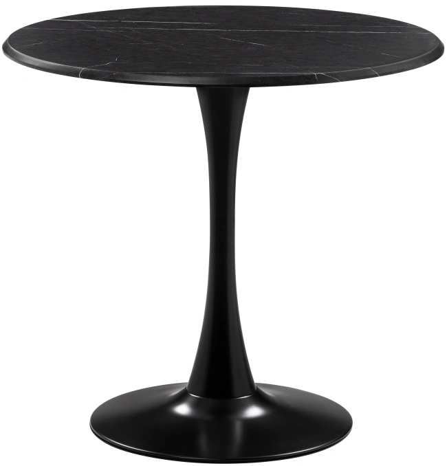 Кухонный стол Тулип, 80x73, мрамор черный / черный