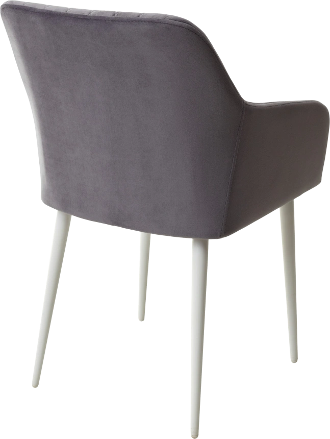 Стул Brandy-X, мягкий, Серый #27, велюр, белый каркас