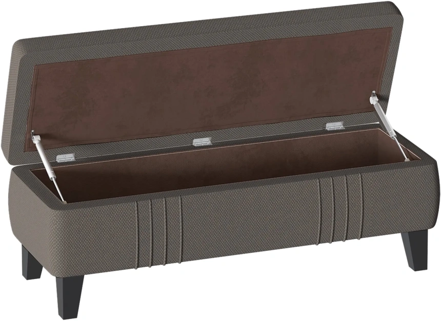 Банкетка Севилья, мягкая, с ящиком, альба светло-коричневый