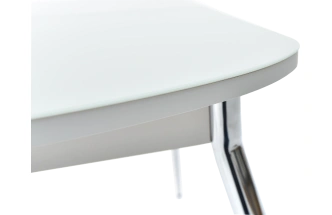 Кухонный стол Ривьера, белый, стекло СВ, каркас хром