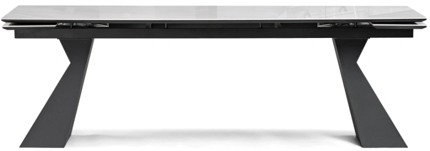 Обеденный раздвижной стол Денхольм, 240(290)х100х75, керамика, rystal onyx bianco / черный