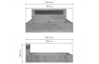 Кровать Taika, 160x200, ясень анкор светлый