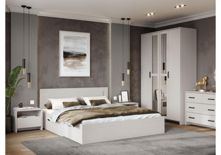 Кровать Taika, 160x200, ясень анкор светлый