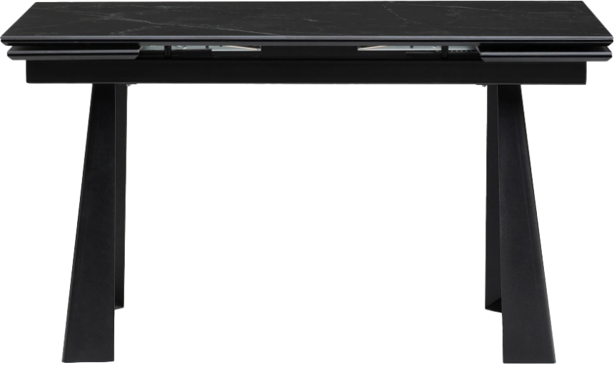 Кухонный стол раздвижной Бэйнбрук 140(200), МДФ, черный мрамор, каркас черный
