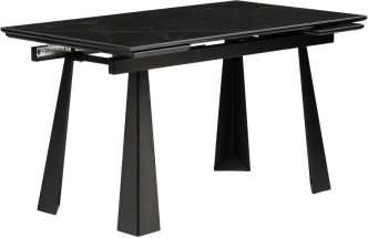 Кухонный стол раздвижной Бэйнбрук 140(200), МДФ, черный мрамор, каркас черный
