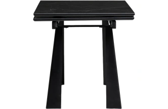 Кухонный стол раздвижной Бэйнбрук 140(200), МДФ, черный мрамор, каркас черный