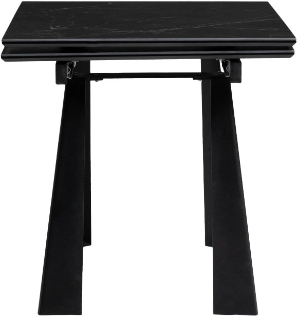 Кухонный стол раздвижной Бэйнбрук 140(200), МДФ, черный мрамор, каркас черный