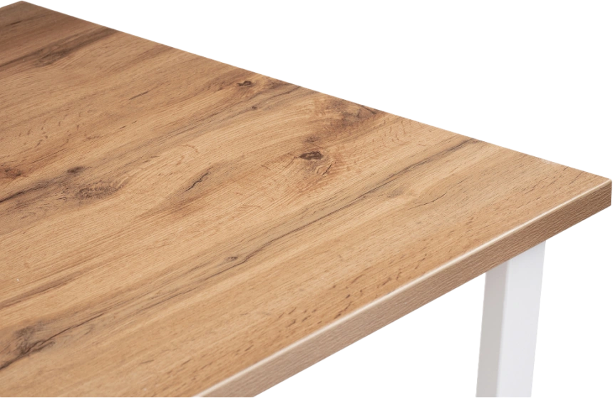 Кухонный стол Лота Лофт, 120x74, ЛДСП, дуб вотан, каркас матовый белый