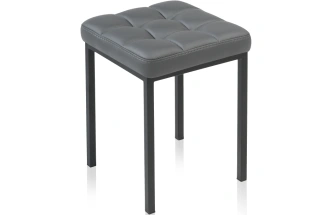 Табурет Байя, кожзам, темно-серый / черный матовый