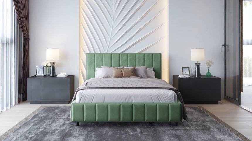 Кровать Кордова 3, мягкая, двуспальная, 160x200, Боска 31