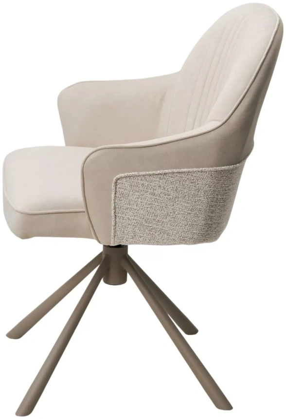 Стул Rikard, поворотный, кремовый Riely-111 / Present-120, шенилл - велюр, латте каркас