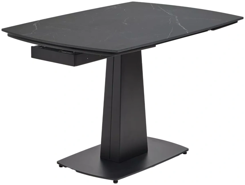 Обеденный раздвижной стол Balde 140, Matt Black Marble Solid Ceramic, Black