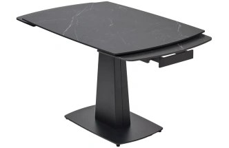 Обеденный раздвижной стол Balde 140, Matt Black Marble Solid Ceramic, Black