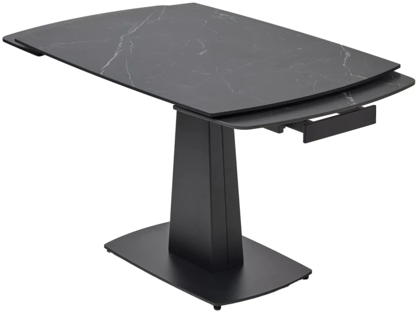 Обеденный раздвижной стол Balde 140, Matt Black Marble Solid Ceramic, Black