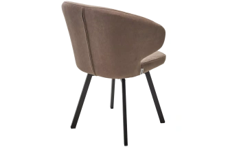 Стул Хилтон, мягкий, поворотный, B5 капучино, велюр, черный каркас 