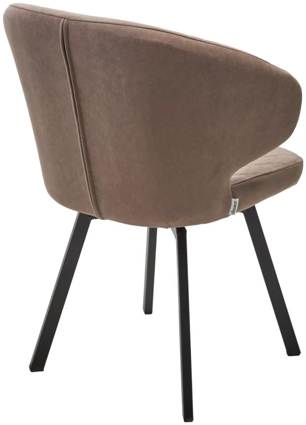 Стул Хилтон, мягкий, поворотный, B5 капучино, велюр, черный каркас 