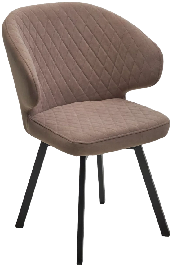 Стул Хилтон, мягкий, поворотный, B5 капучино, велюр, черный каркас 