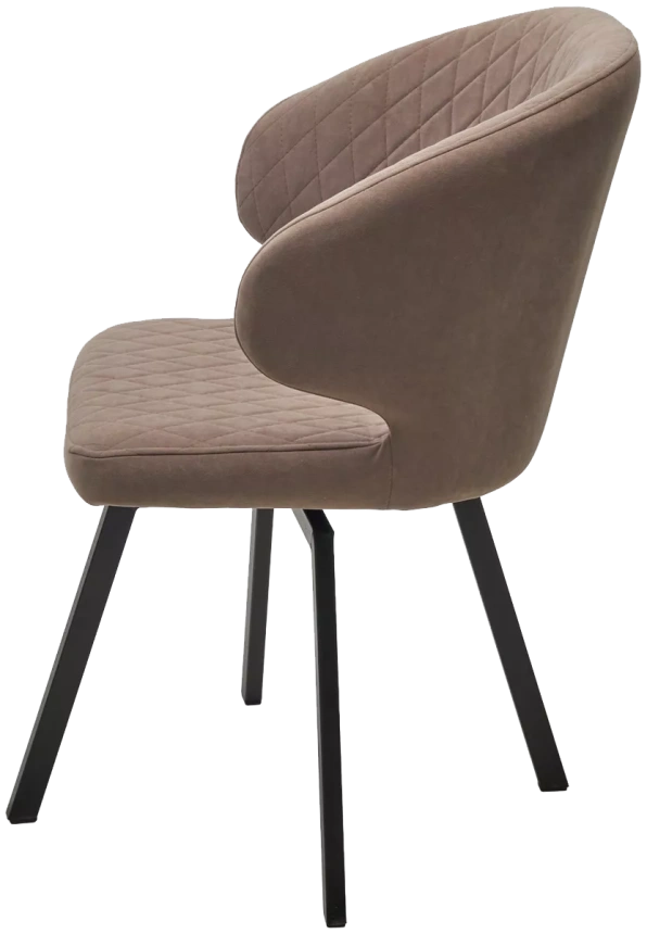 Стул Хилтон, мягкий, поворотный, B5 капучино, велюр, черный каркас 