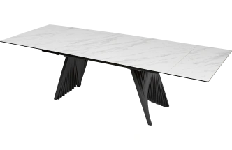 Кухонный стол раздвижной Ivar 200, Marbles KL-99 Белый мрамор, итальянская керамика