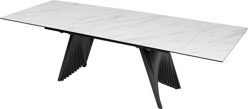 Кухонный стол раздвижной Ivar 200, Marbles KL-99 Белый мрамор, итальянская керамика