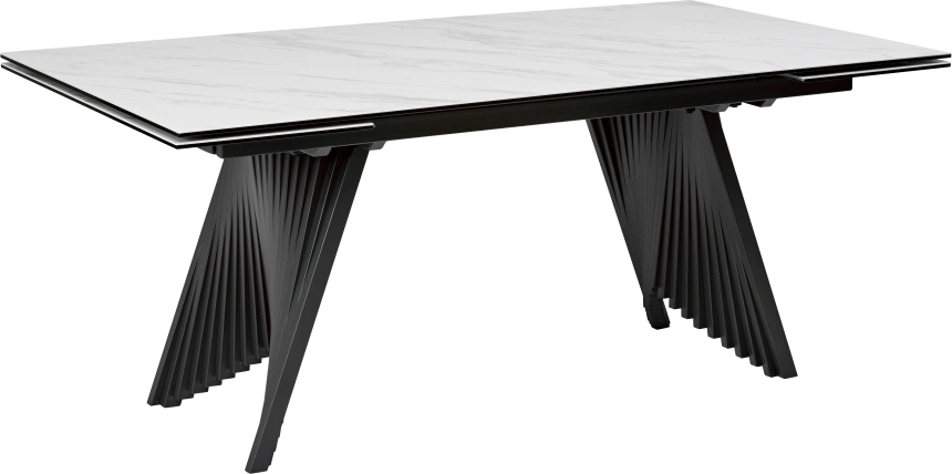 Кухонный стол раздвижной Ivar 200, Marbles KL-99 Белый мрамор, итальянская керамика