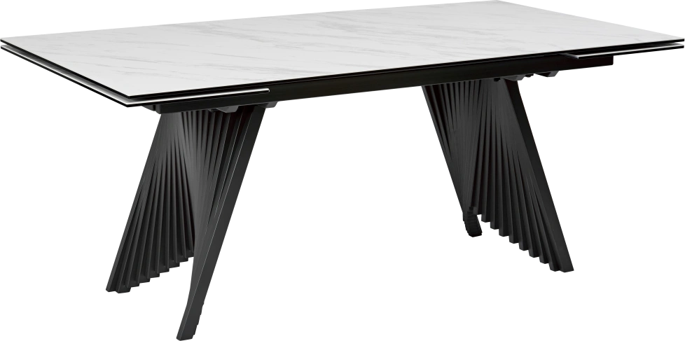 Кухонный стол раздвижной Ivar 200, Marbles KL-99 Белый мрамор, итальянская керамика