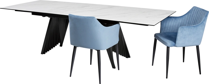 Кухонный стол раздвижной Ivar 200, Marbles KL-99 Белый мрамор, итальянская керамика