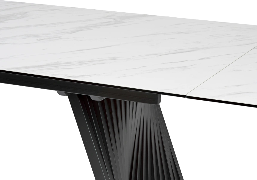 Кухонный стол раздвижной Ivar 200, Marbles KL-99 Белый мрамор, итальянская керамика