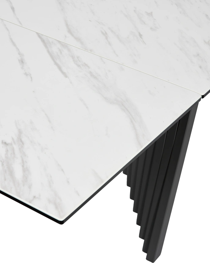 Кухонный стол раздвижной Ivar 200, Marbles KL-99 Белый мрамор, итальянская керамика